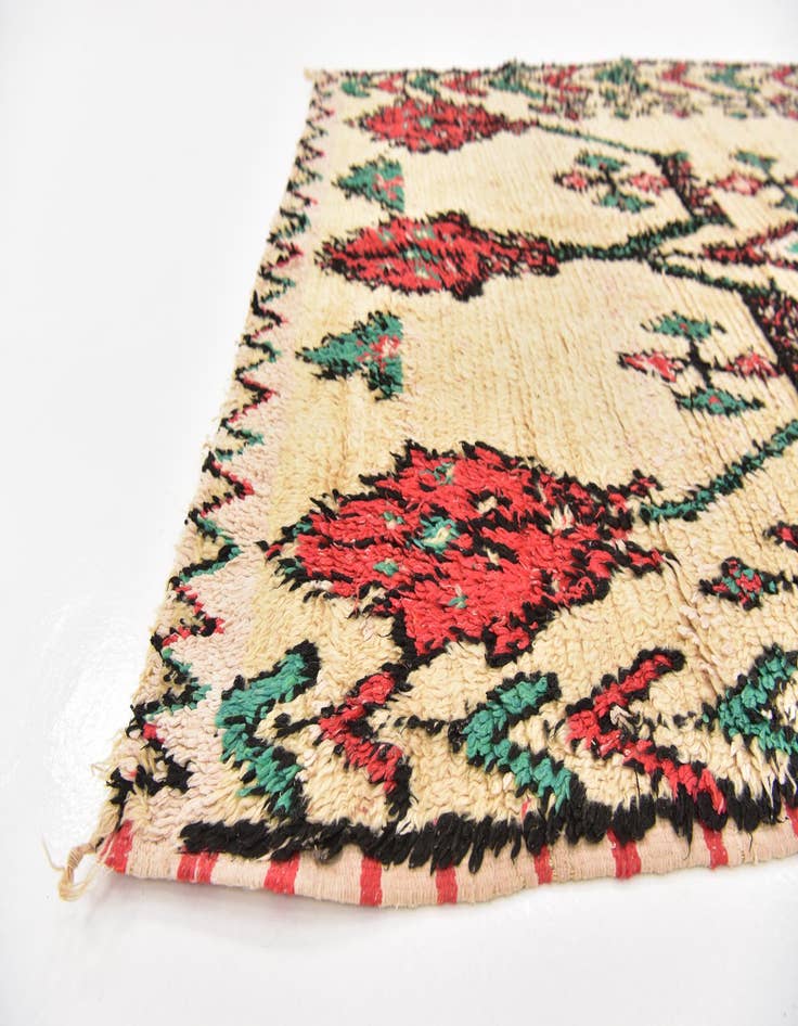 Detail image of  3' 10 x 8' 2  Hand Knotted Moroccan Wool Runner Rug