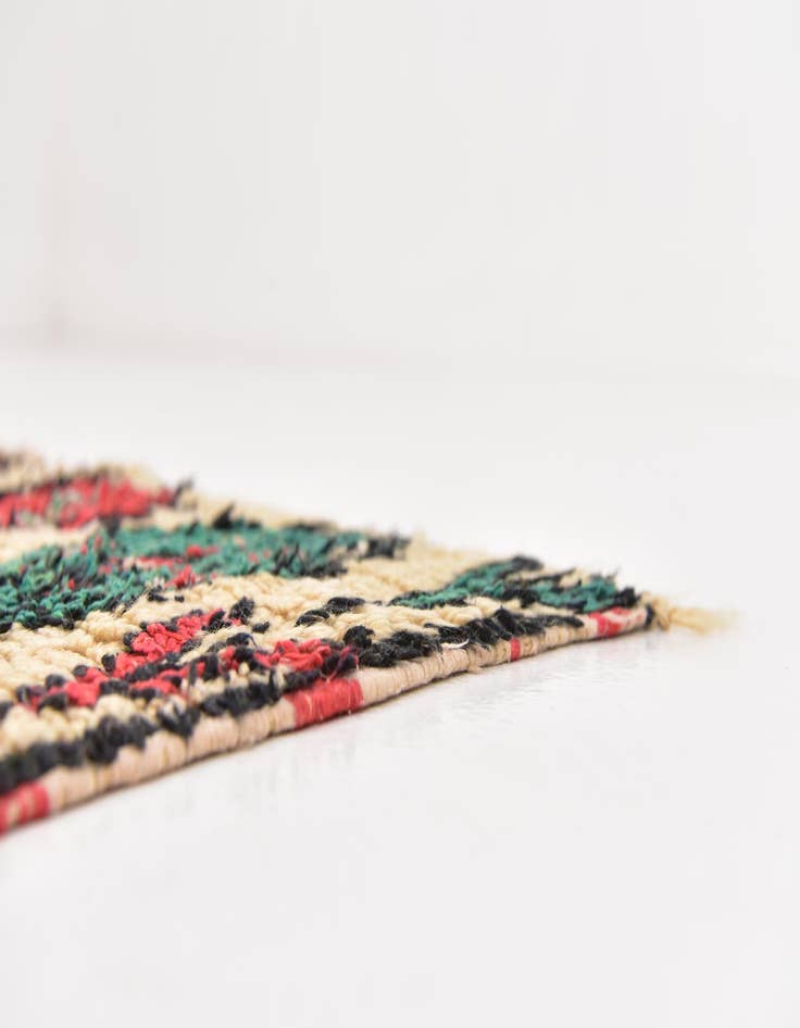 Detail image of  3' 10 x 8' 2  Hand Knotted Moroccan Wool Runner Rug