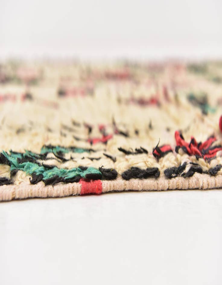 Detail image of  3' 10 x 8' 2  Hand Knotted Moroccan Wool Runner Rug