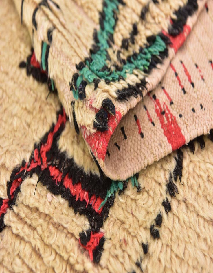 Detail image of  3' 10 x 8' 2  Hand Knotted Moroccan Wool Runner Rug