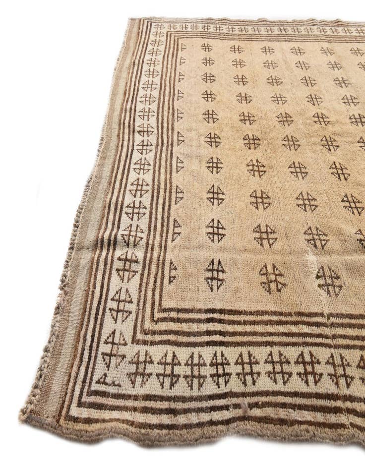 Detail image of  4' 8 x 9' 8  Hand Knotted Moroccan Wool Runner Rug