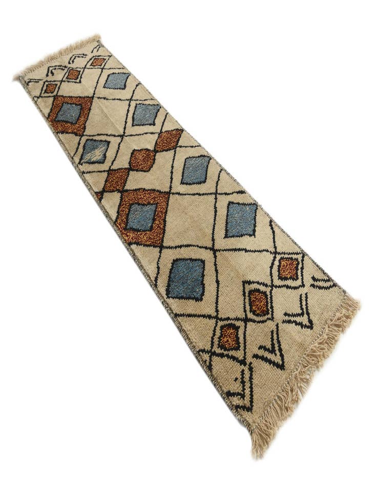 Detail image of  2' 10 x 9' 10  Hand Knotted Moroccan Wool Runner Rug