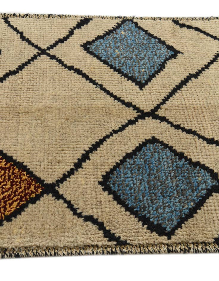 Detail image of  2' 10 x 9' 10  Hand Knotted Moroccan Wool Runner Rug