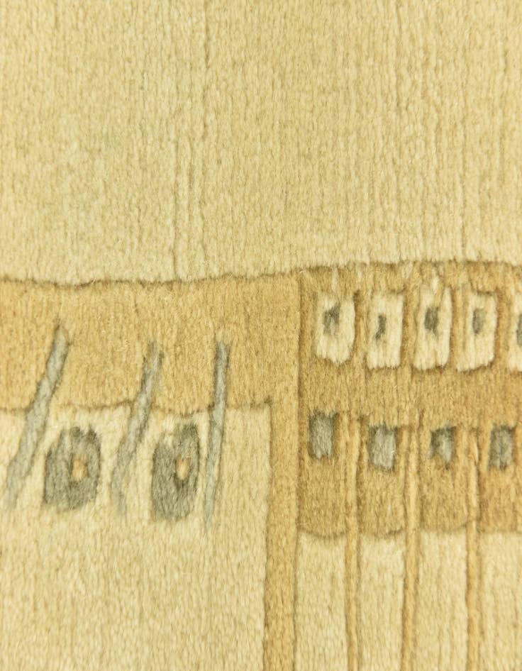 Detail image of  2' 4 x 4' 7  Hand Knotted Nepal Wool Runner Rug