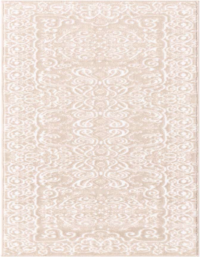 A 6 ft runner rug in shades of brown and ivory, featuring a traditional French floral pattern with a textured pile, ideal for a hallway.