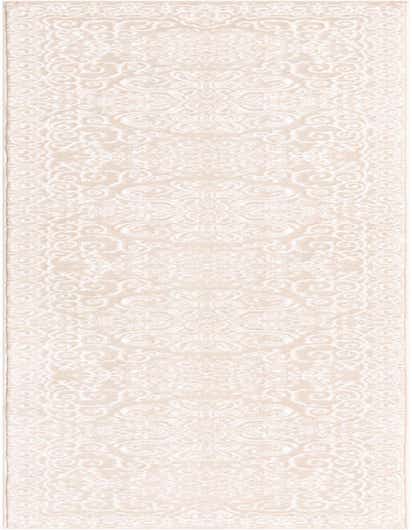 A 12 ft runner rug in shades of brown and cream, featuring an intricate traditional floral and French-inspired pattern.