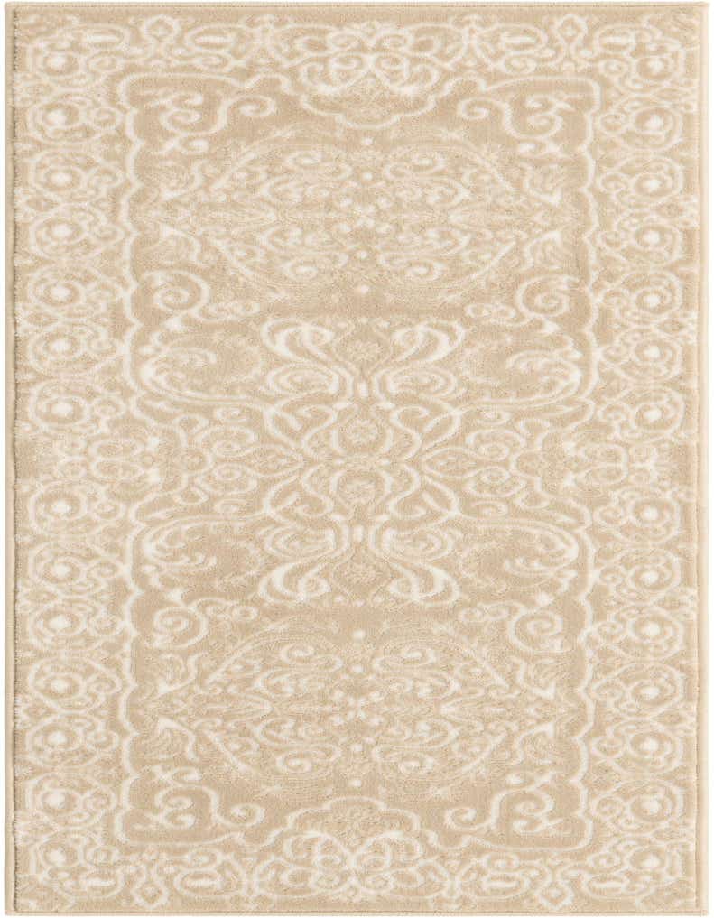 A 5 ft runner rug in shades of brown and ivory, featuring a traditional French floral pattern with a textured pile, ideal for a hallway.