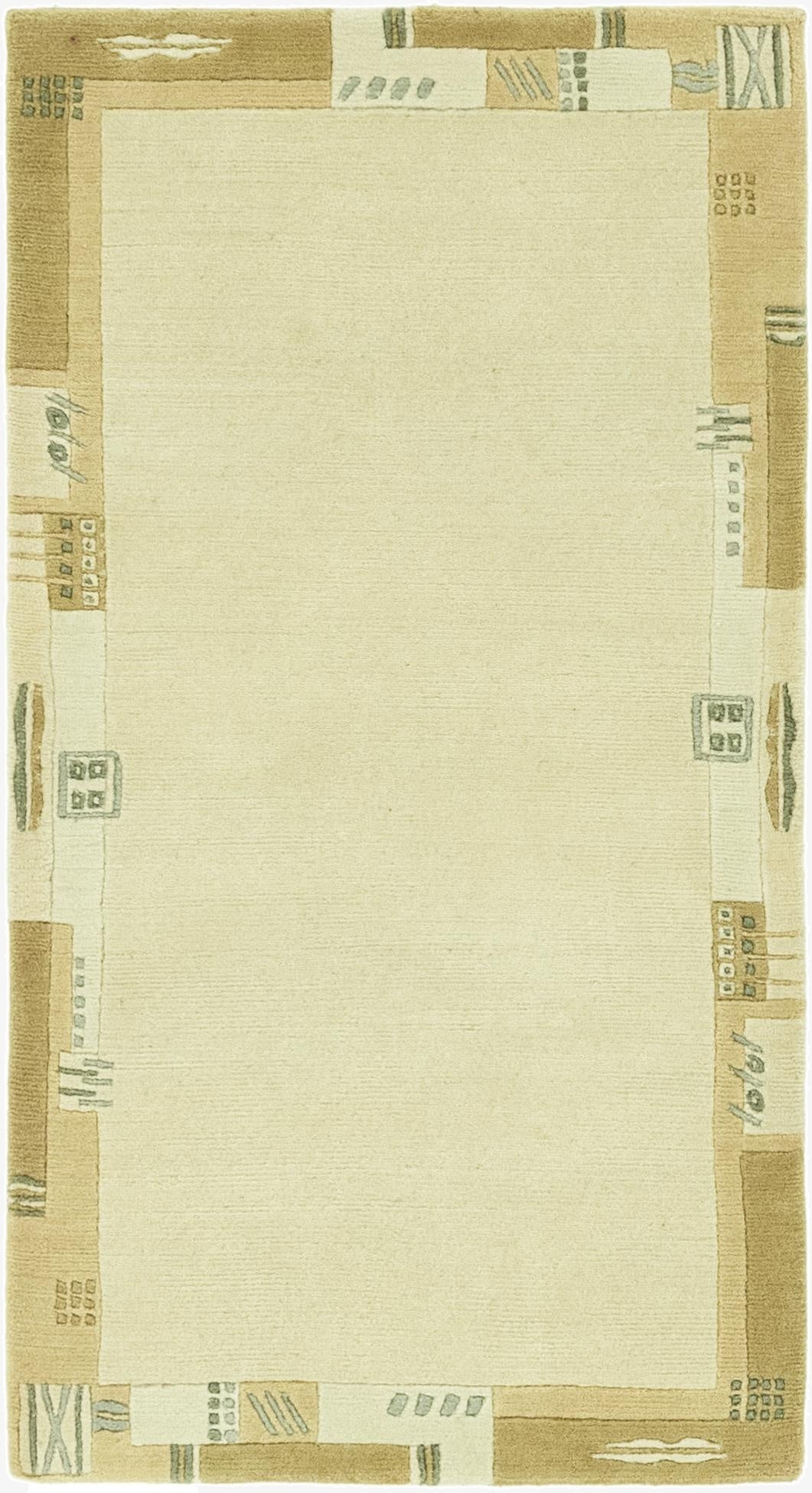  2' 6 x 4' 7  Hand Knotted Nepal Wool Runner Rug