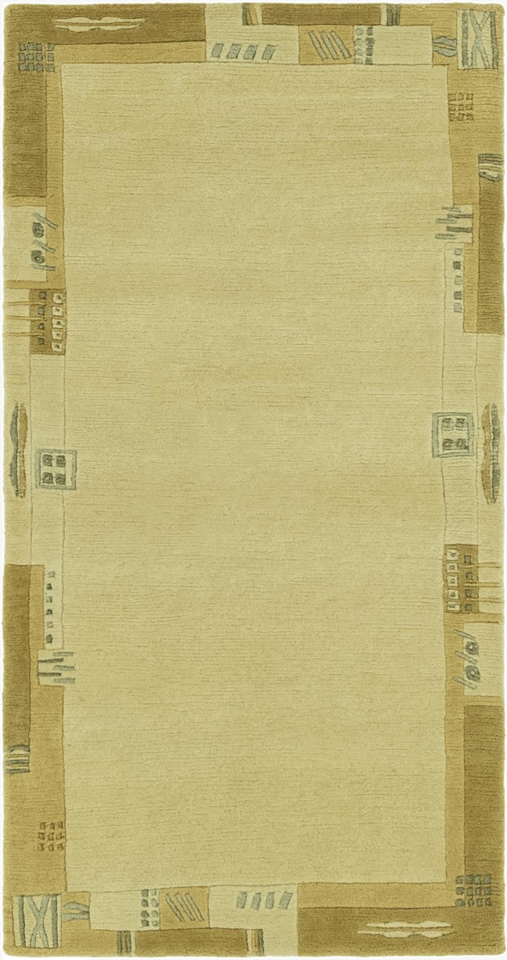  2' 4 x 4' 7  Hand Knotted Nepal Wool Runner Rug