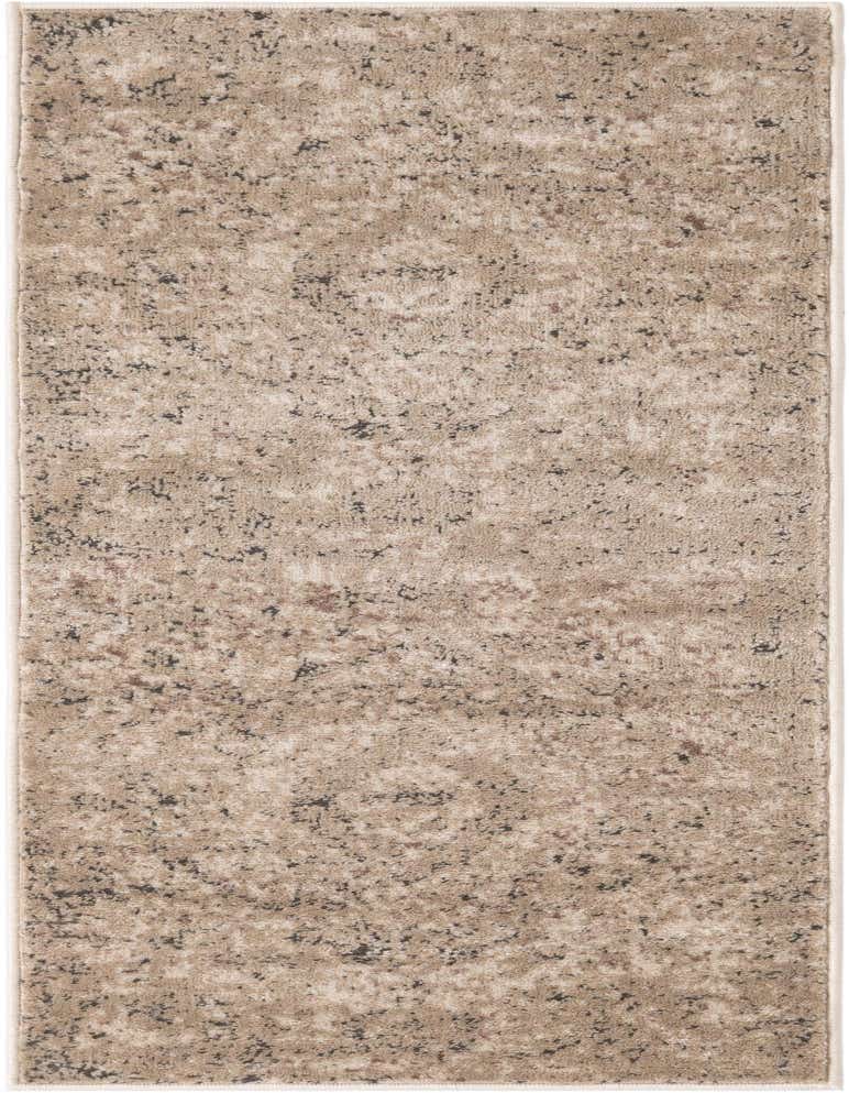 A 5 ft runner rug in shades of brown and tan with an abstract, textured pattern, ideal for a hallway.