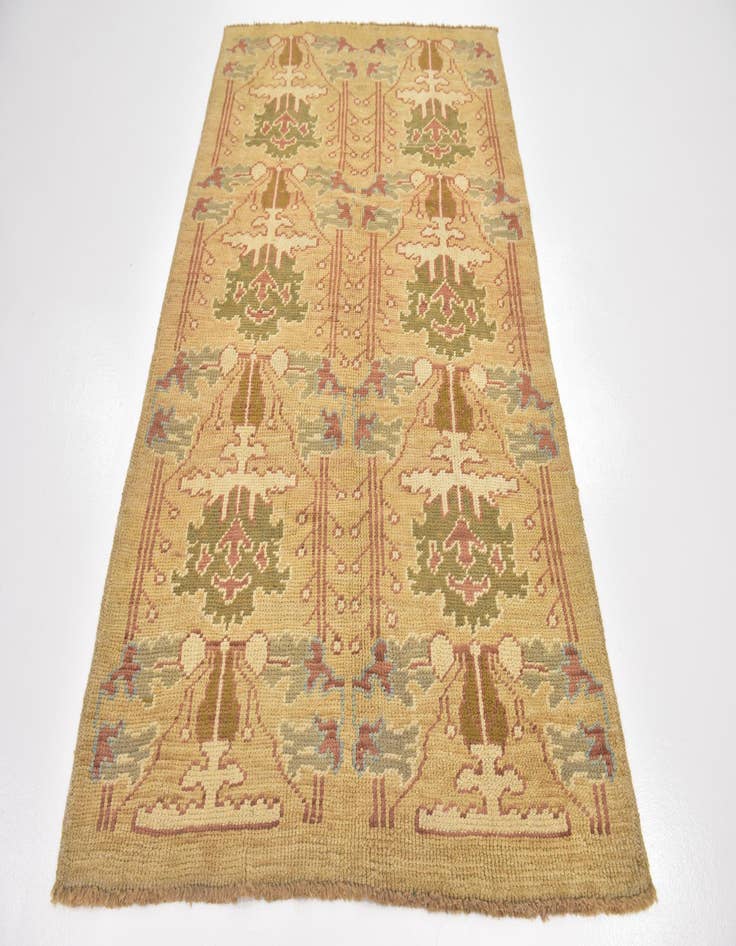 Detail image of  4' 6 x 7' 6  Hand Knotted Oushak Wool Runner Rug