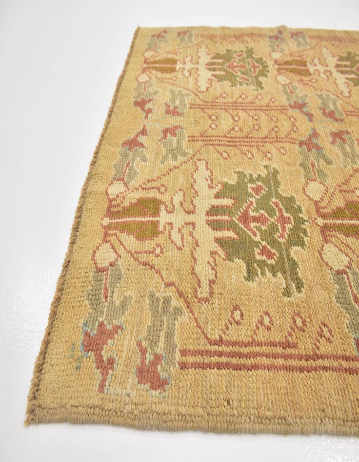 Detail image of  4' 6 x 7' 6  Hand Knotted Oushak Wool Runner Rug