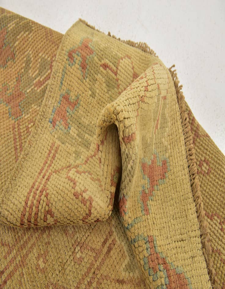 Detail image of  4' 6 x 8' 3  Hand Knotted Oushak Wool Runner Rug