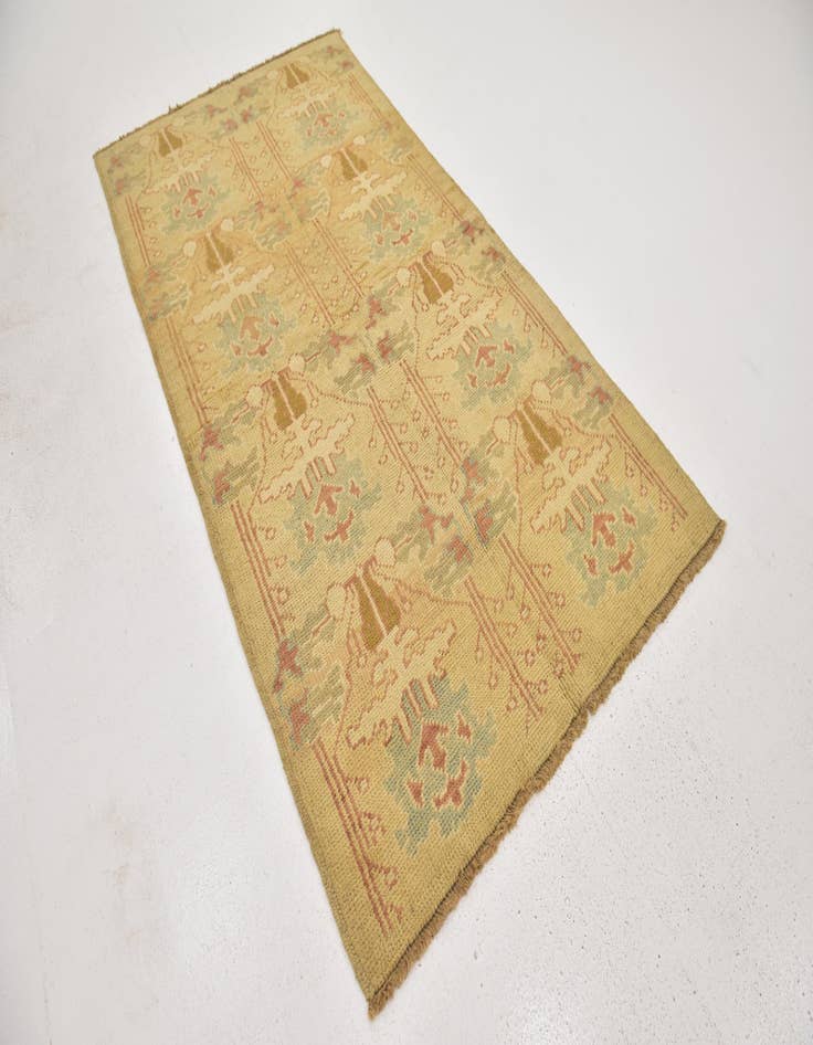 Detail image of  4' 6 x 8' 3  Hand Knotted Oushak Wool Runner Rug