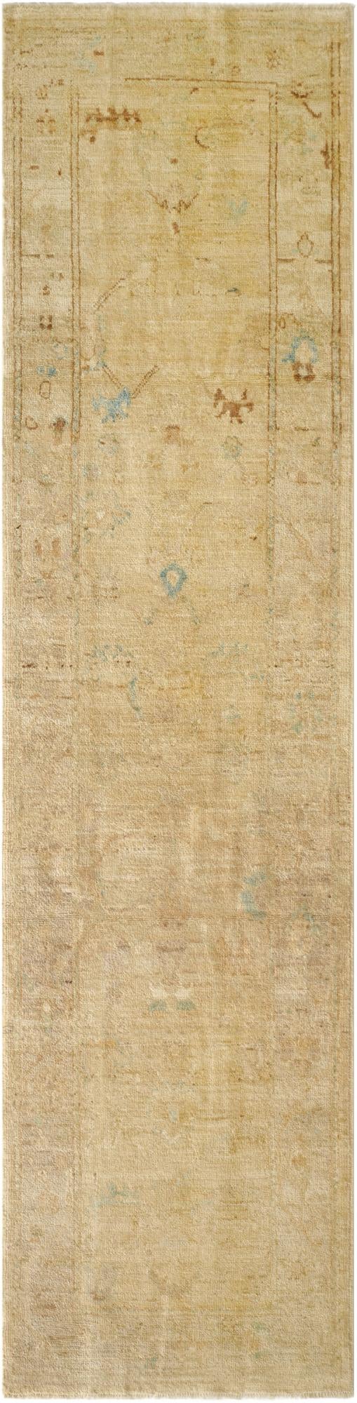  2' 6 x 9' 10  Hand Knotted Oushak Wool Runner Rug