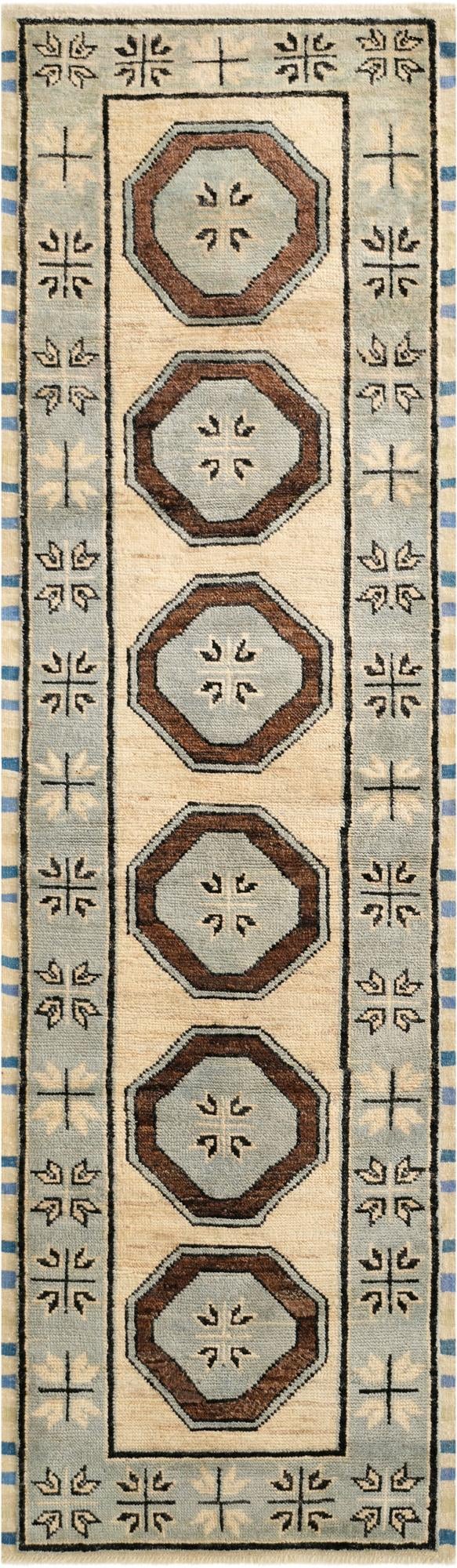  2' 9 x 9' 4  Hand Knotted Oushak Wool Runner Rug