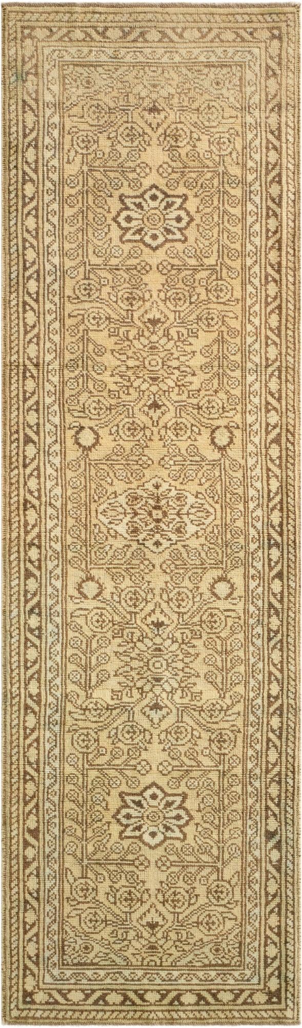  2' 10 x 9' 8  Hand Knotted Oushak Wool Runner Rug