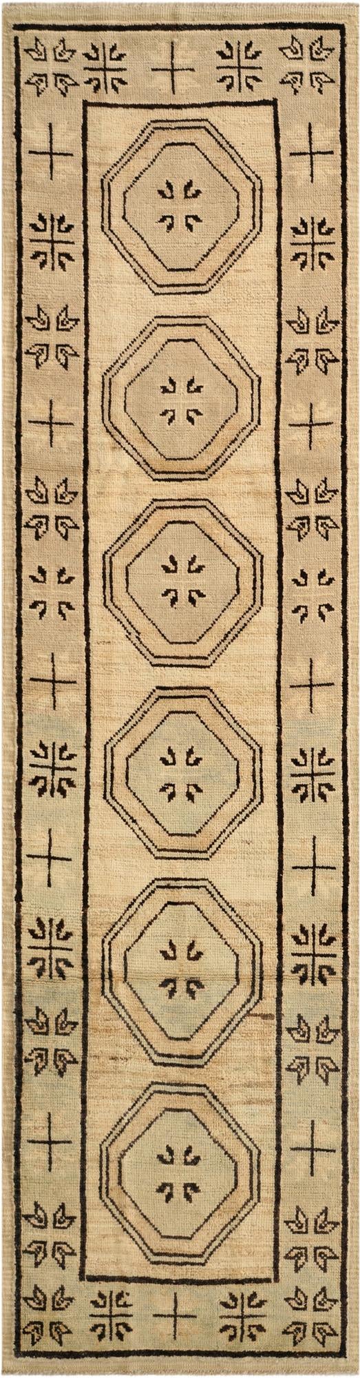  2' 9 x 10' 5  Hand Knotted Oushak Wool Runner Rug