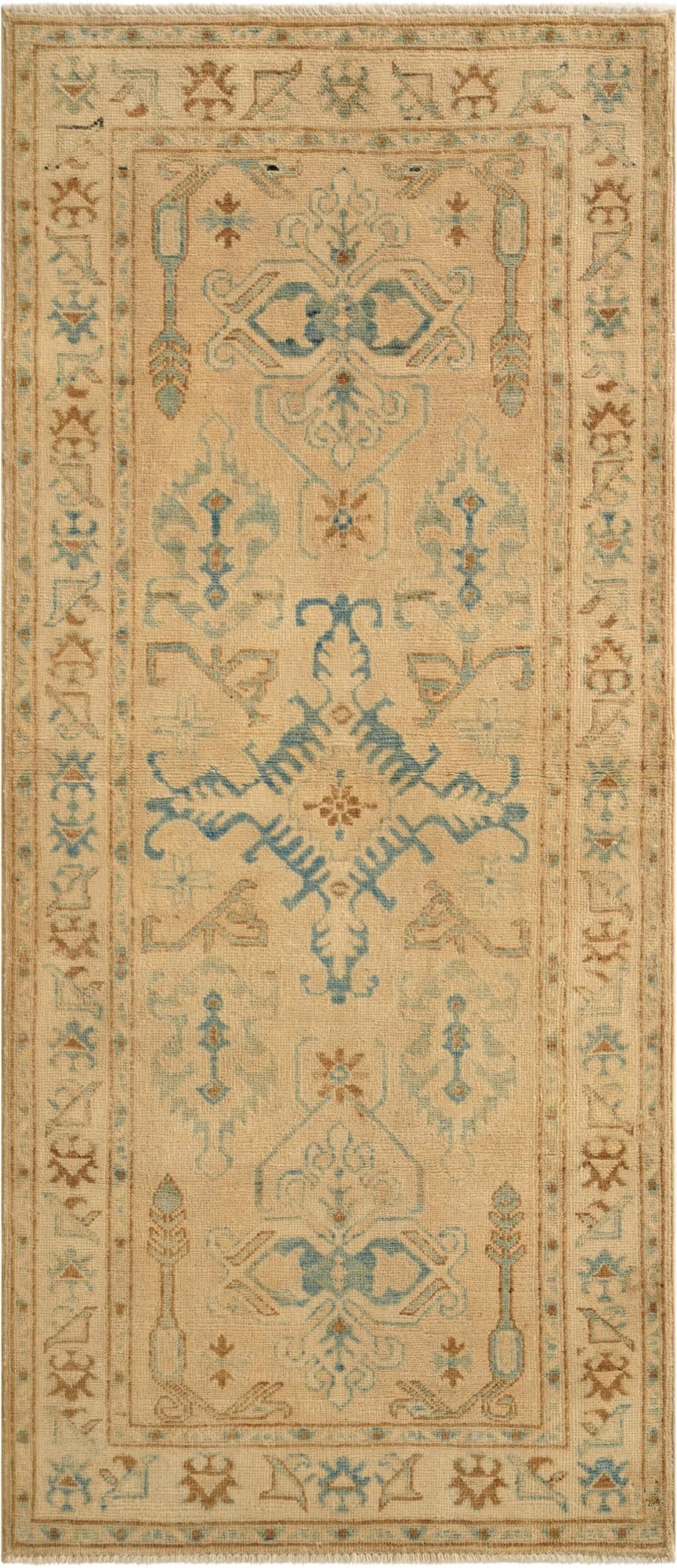  2' 9 x 6' 3  Hand Knotted Oushak Wool Runner Rug