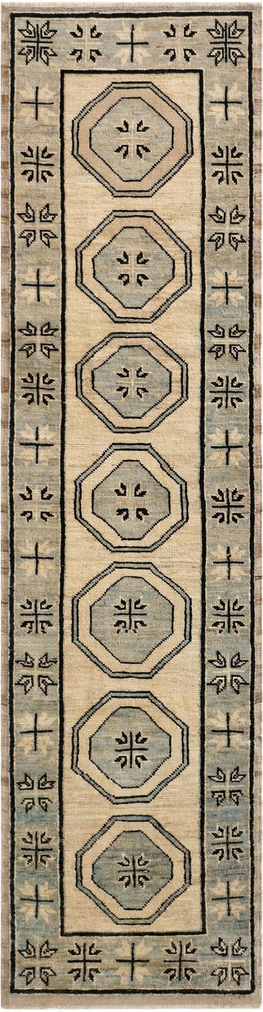  2' 9 x 10' 6  Hand Knotted Oushak Wool Runner Rug