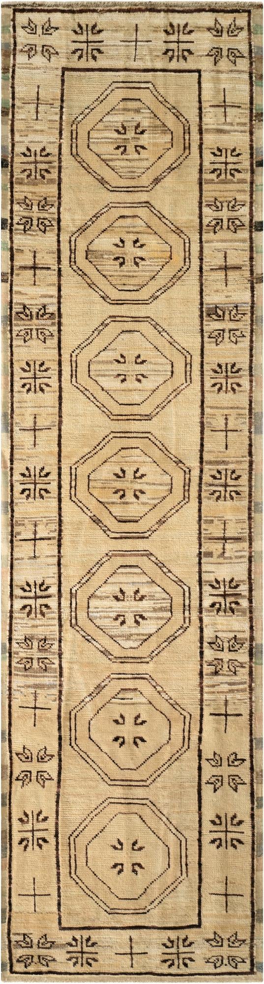  2' 9 x 10' 4  Hand Knotted Oushak Wool Runner Rug