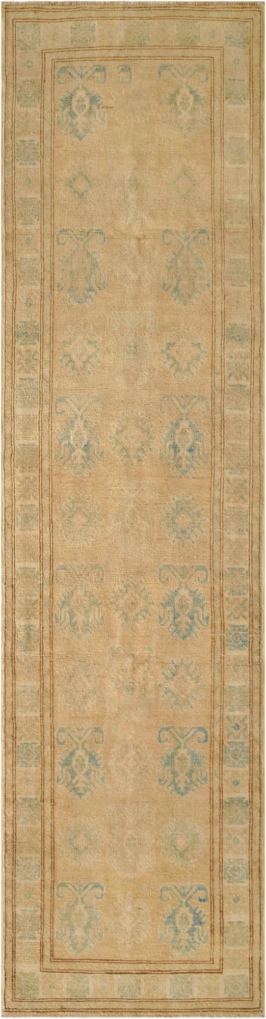  2' 6 x 9' 4  Hand Knotted Oushak Wool Runner Rug