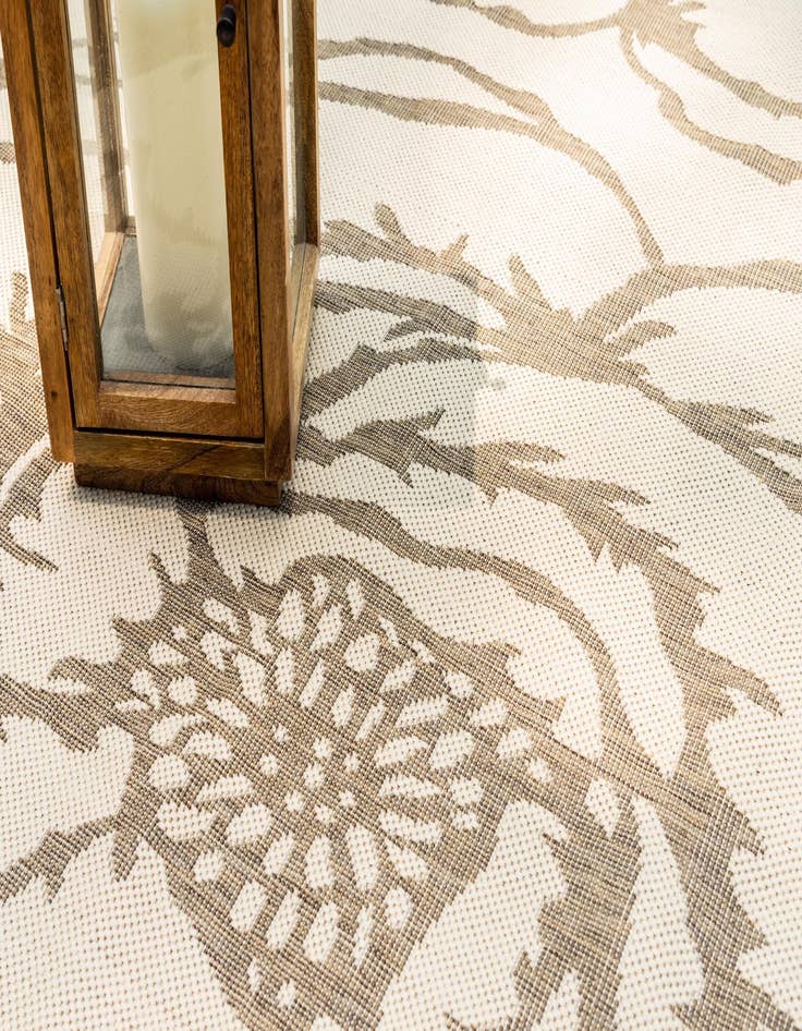 Detail image of 2' 2 x 6' Washable Botanical Indoor / Outdoor Runner Rug