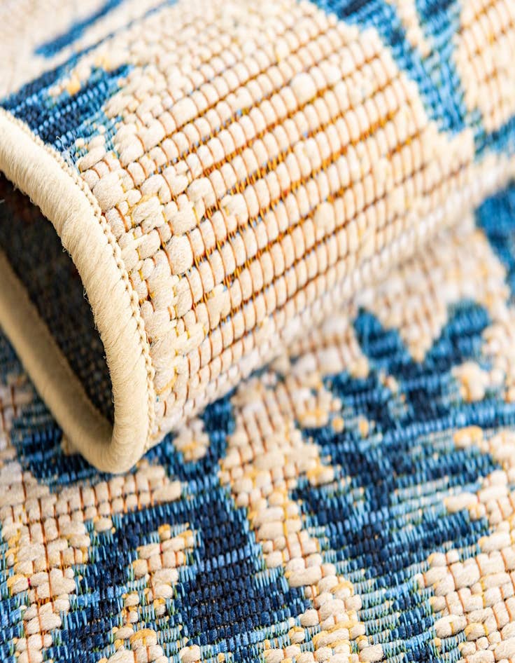 Detail image of  2' 7 x 5' 3  Washable Botanical Indoor / Outdoor Runner Rug