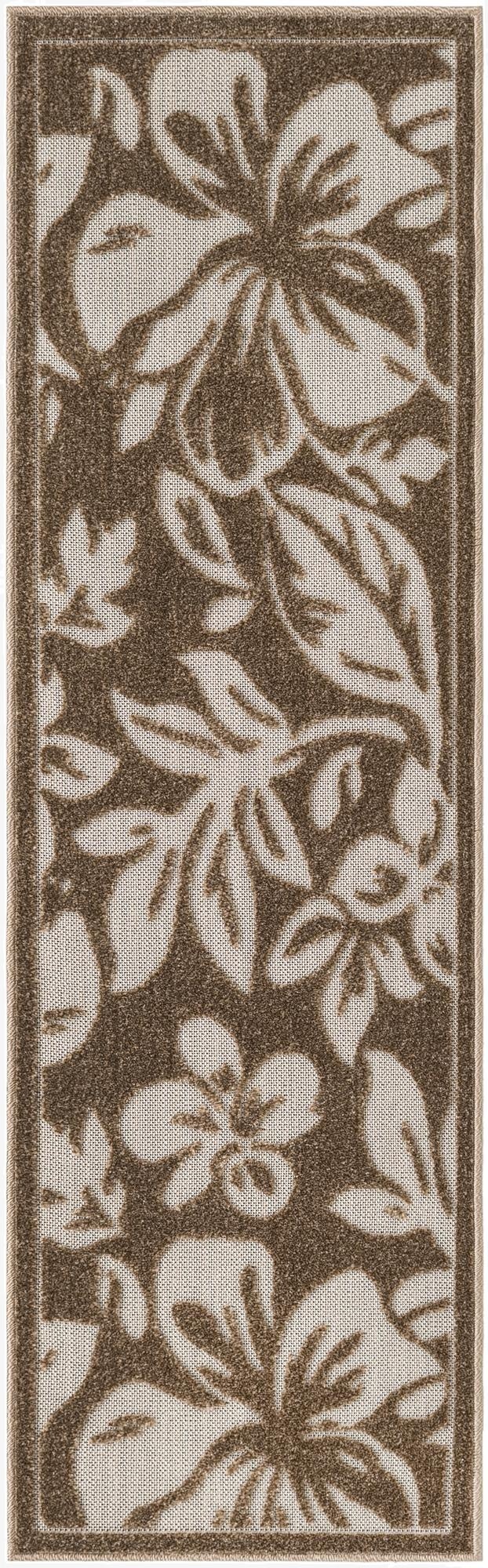  2' x 6'  Washable Botanical Indoor / Outdoor Runner Rug