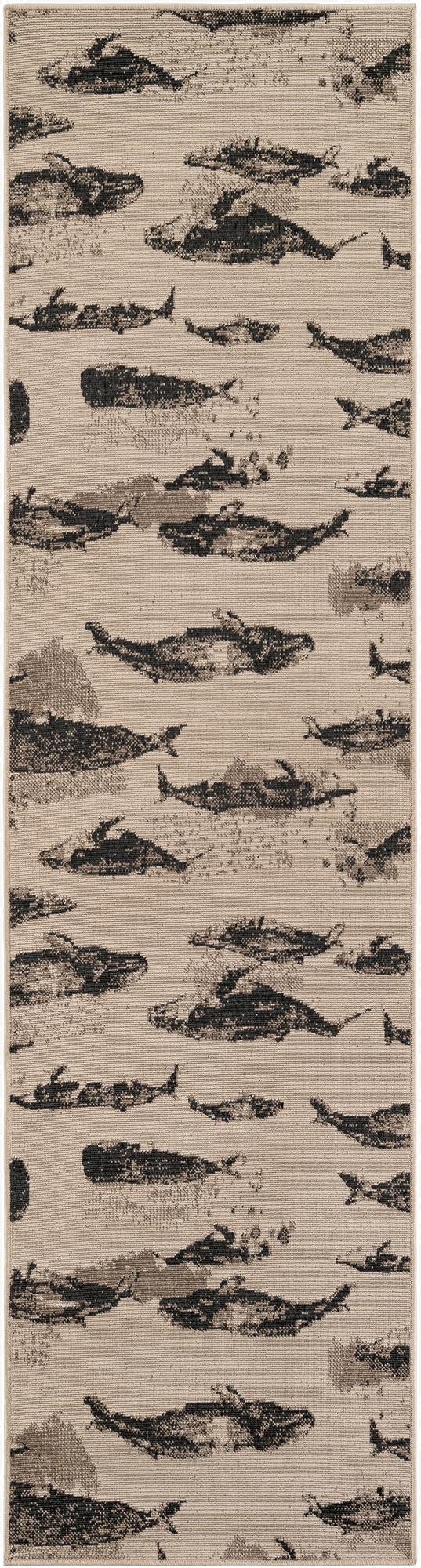  2' 7 x 10'  Washable Coastal Indoor / Outdoor Runner Rug