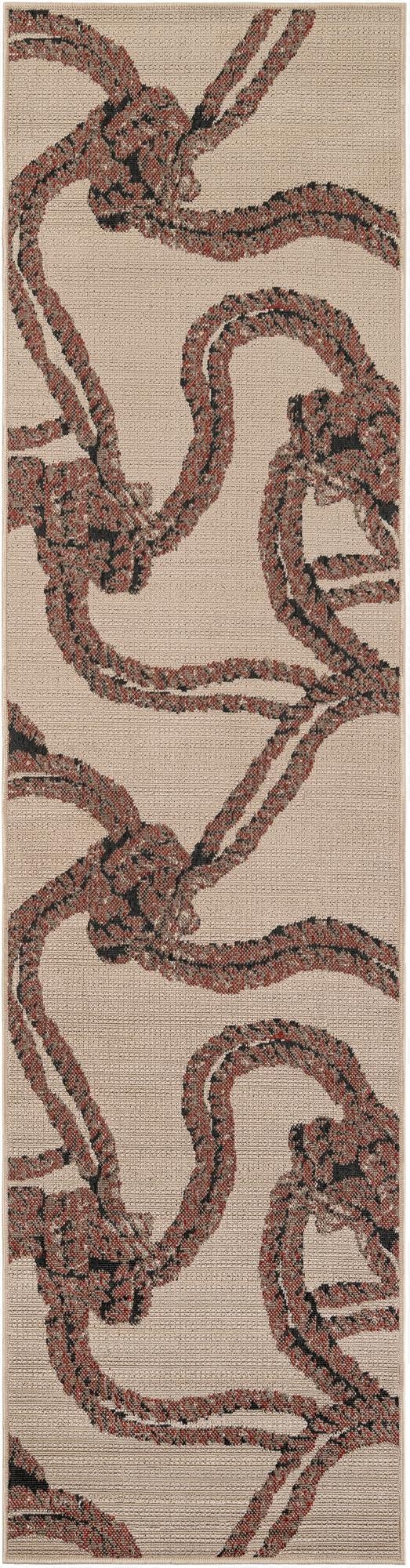  2' 7 x 10'  Washable Coastal Indoor / Outdoor Runner Rug