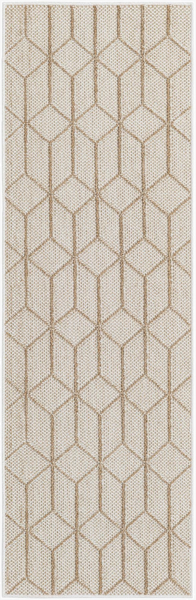  2' x 6' 1  Washable Lattice Indoor / Outdoor Runner Rug