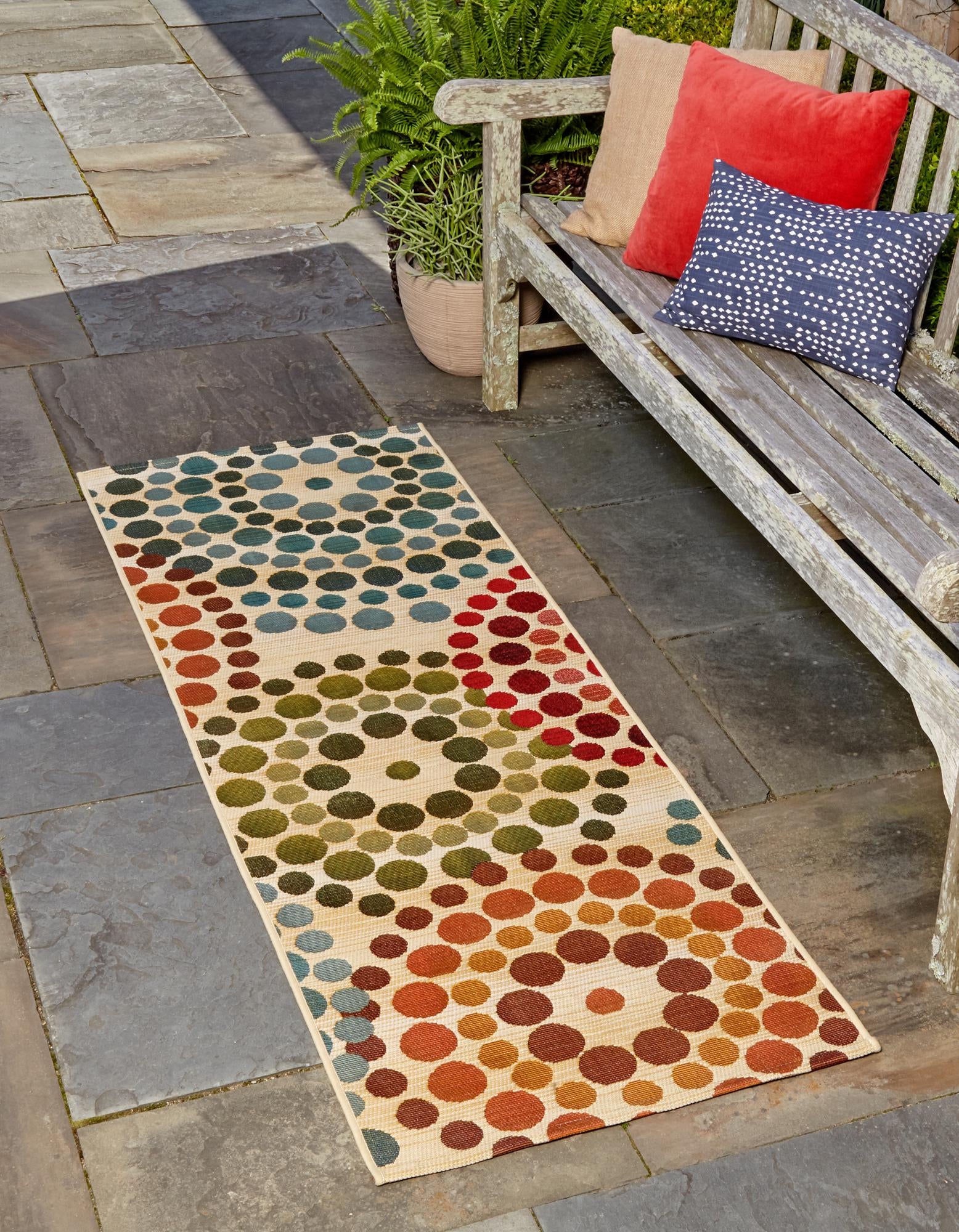 Beige 2' x 6' Modern Indoor / Outdoor Runner Rug | Rugs.com