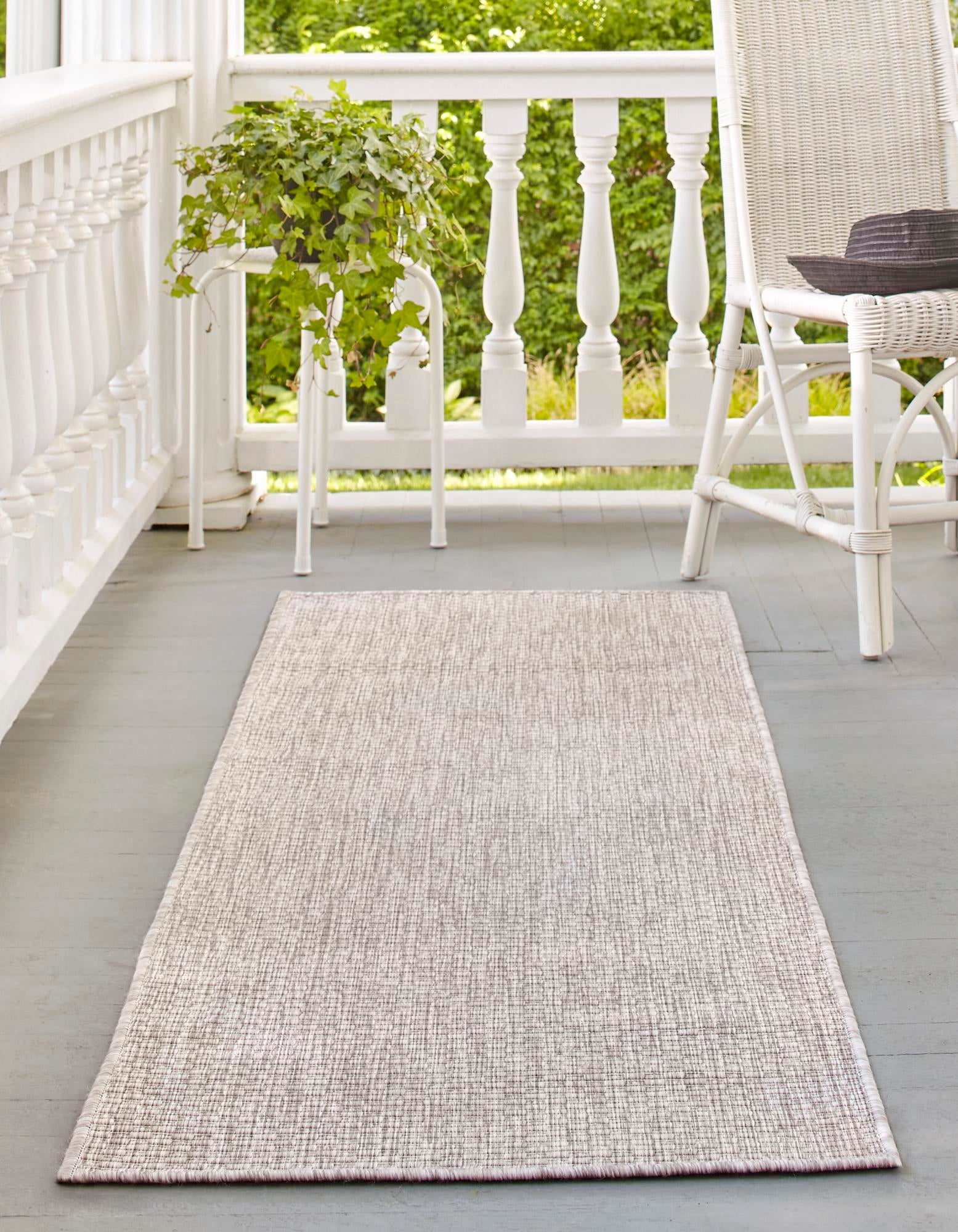 Beige 2' x 6' Solid Indoor / Outdoor Runner Rug | Rugs.com