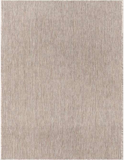 A 10 ft runner rug in a textured flatweave pattern featuring shades of brown, tan, and cream, suitable for a hallway or patio.