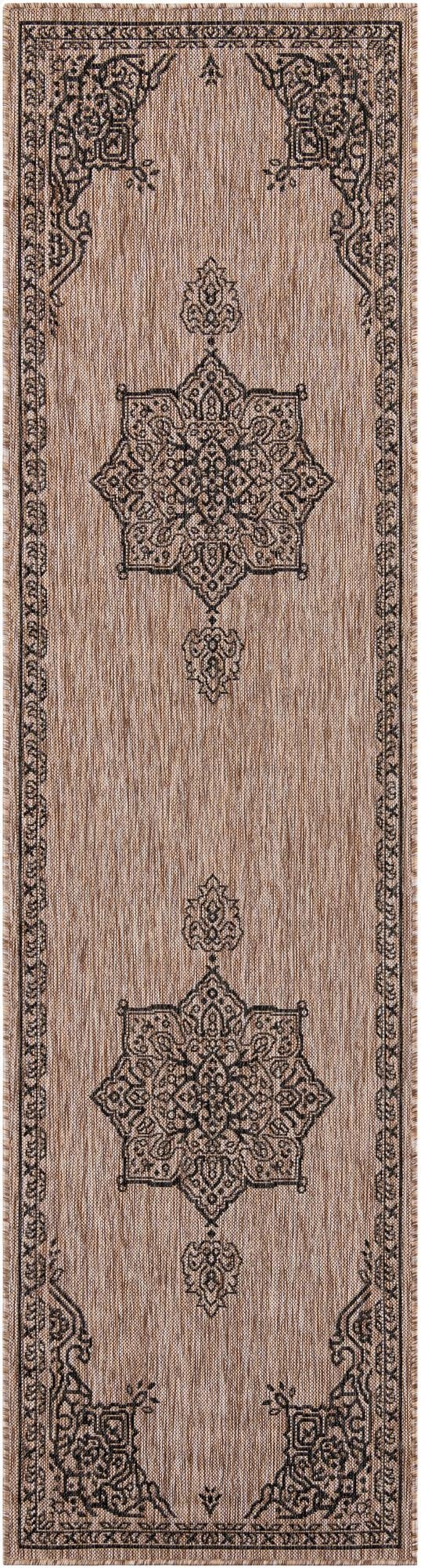  2' 7 x 10'  Washable Traditional Indoor / Outdoor Runner Rug
