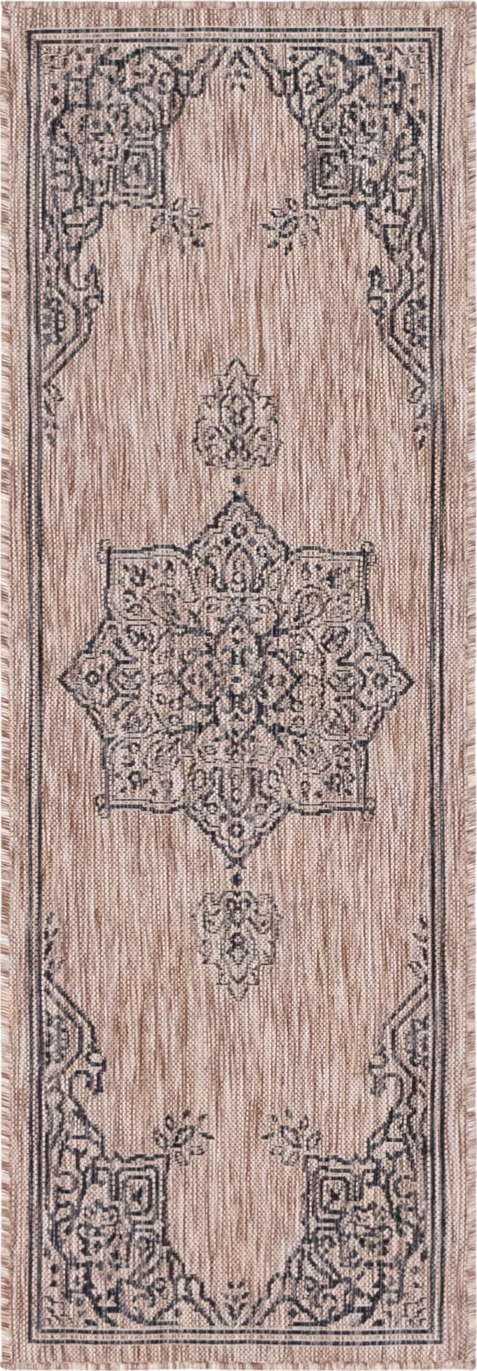  2' x 6'  Washable Traditional Indoor / Outdoor Runner Rug