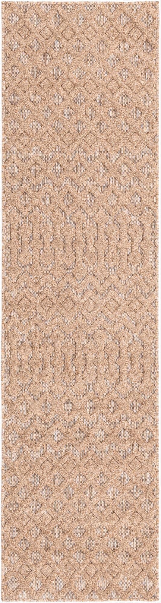  2' x 8'  Washable Trellis Textured Indoor / Outdoor Runner Rug