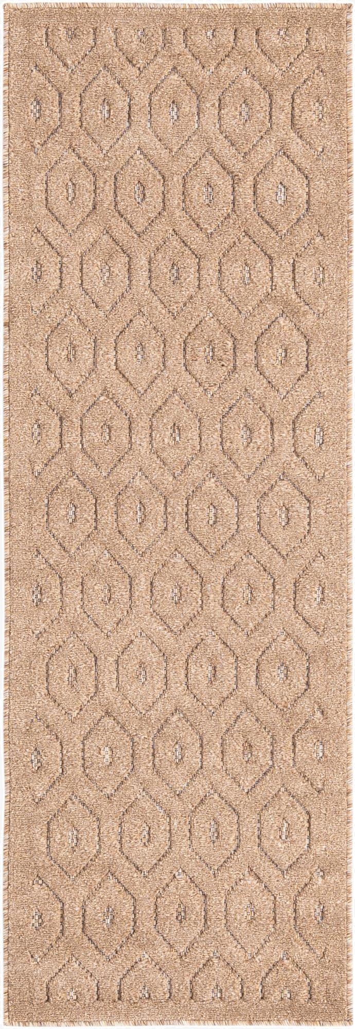  2' x 6'  Washable Trellis Textured Indoor / Outdoor Runner Rug