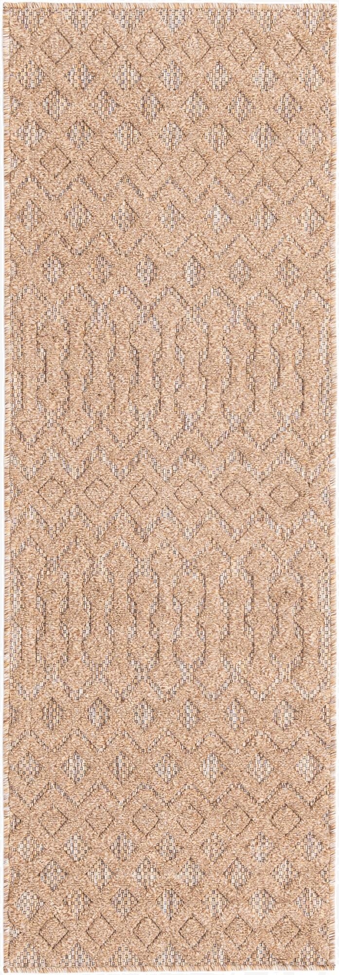  2' x 6'  Washable Trellis Textured Indoor / Outdoor Runner Rug