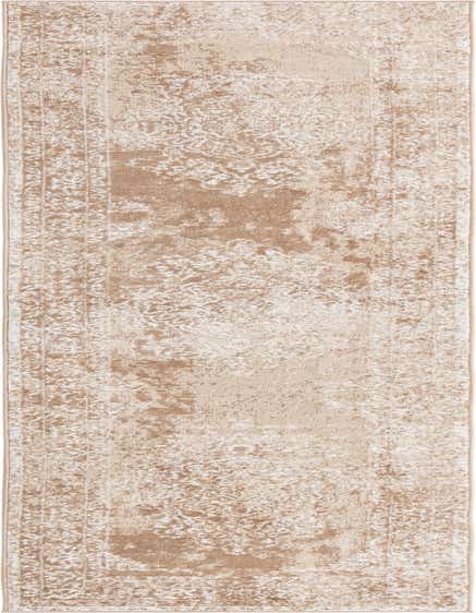 A 12 ft runner rug from the Oxford collection, featuring a distressed traditional medallion pattern in browns, tans, and ivories, ideal for a hallway.