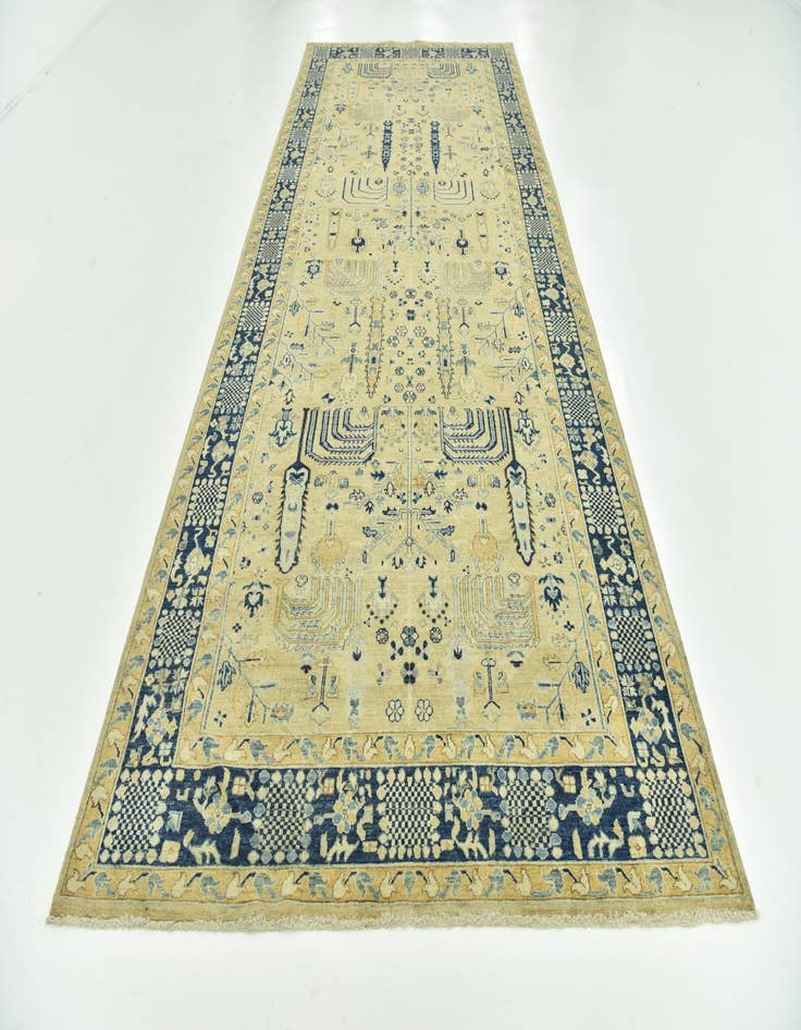 Detail image of  6' 1 x 14' 10  Hand Knotted Peshawar Ziegler Runner Rug