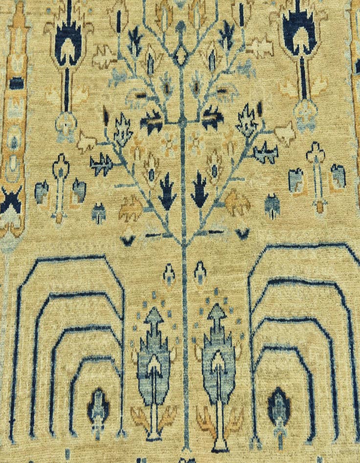 Detail image of  6' 1 x 14' 10  Hand Knotted Peshawar Ziegler Runner Rug