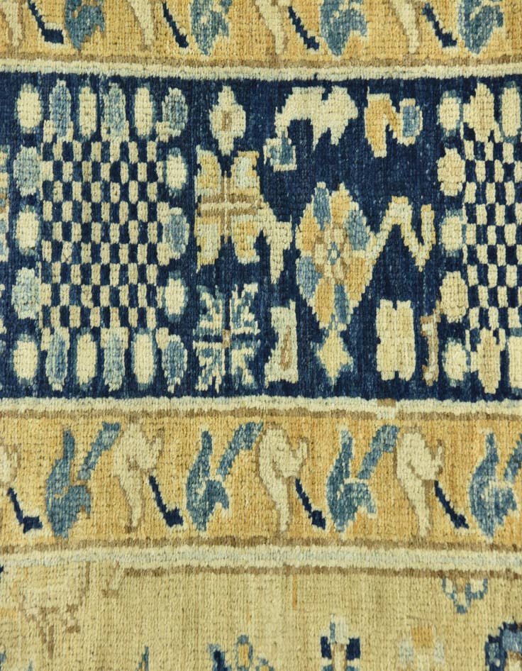 Detail image of  6' 1 x 14' 10  Hand Knotted Peshawar Ziegler Runner Rug