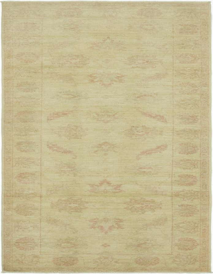 A long 8 ft runner rug in a traditional style, featuring a cream background with subtle brown and tan botanical patterns.