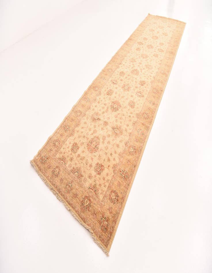 Detail image of  4' 5 x 16'  Hand Knotted Peshawar Ziegler Runner Rug