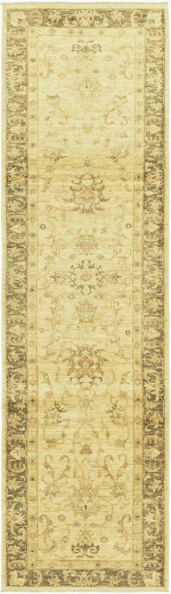  2' 7 x 9' 9  Hand Knotted Peshawar Ziegler Runner Rug
