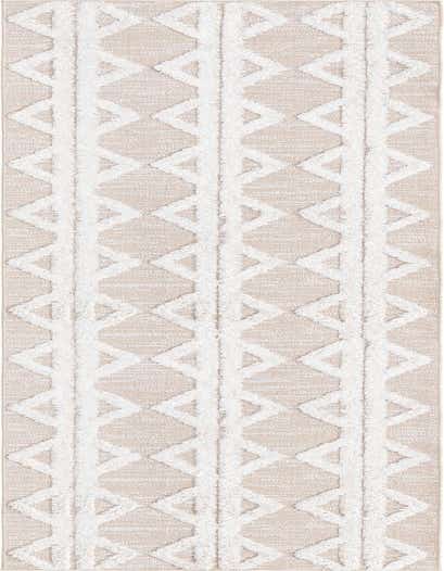 A 12 ft runner rug with a textured tribal pattern in brown and cream, ideal for hallways.
