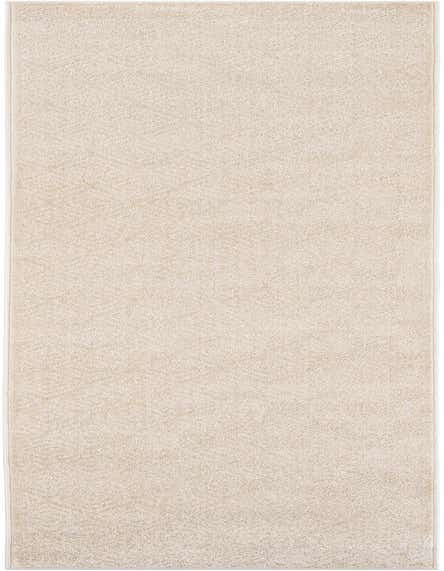 A 12 ft runner rug in shades of brown and cream with a subtle modern geometric pattern, suitable for a hallway or patio.