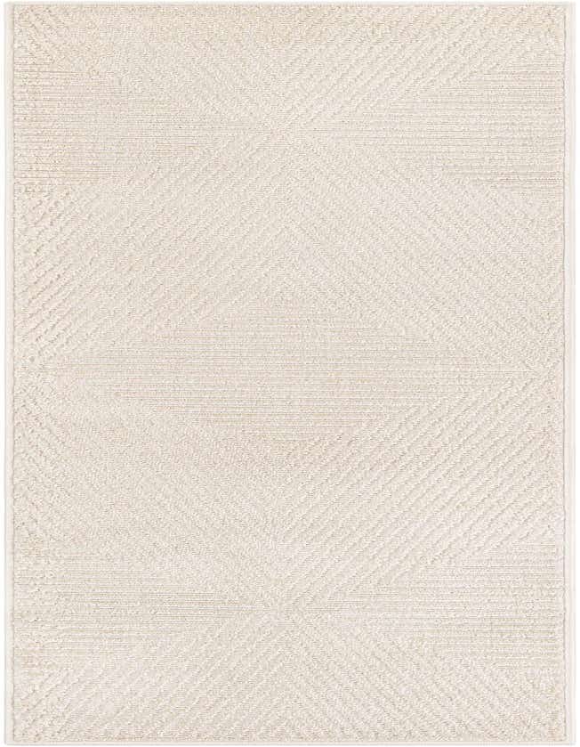 A 6 ft runner rug with a modern geometric pattern in varying shades of brown and cream, suitable for hallways or patios.